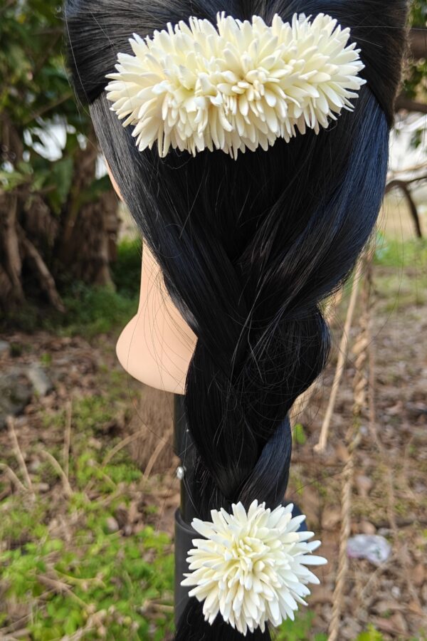 Mullai Poo Center Clip & Hair Tie Combo