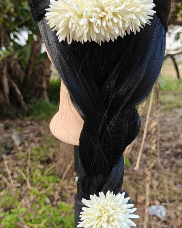 Mullai Poo Center Clip& Hair Tie combo