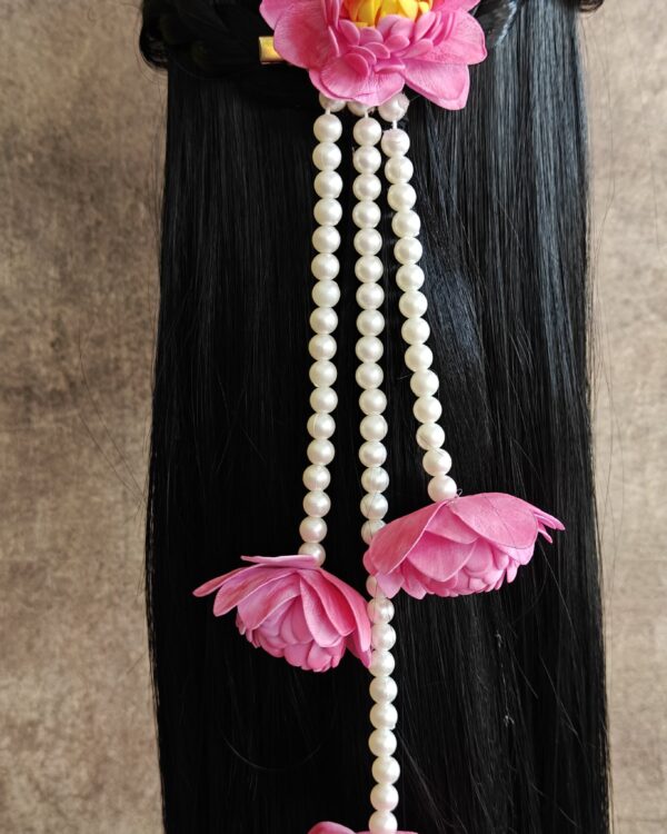 Lotus Pearl Hair Brooch Alligator clips