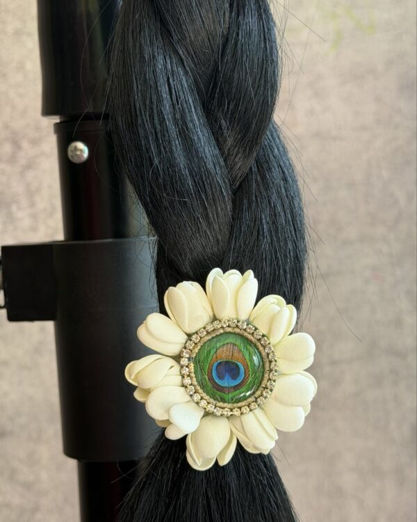 Malli with peacock kundan Hair Tie