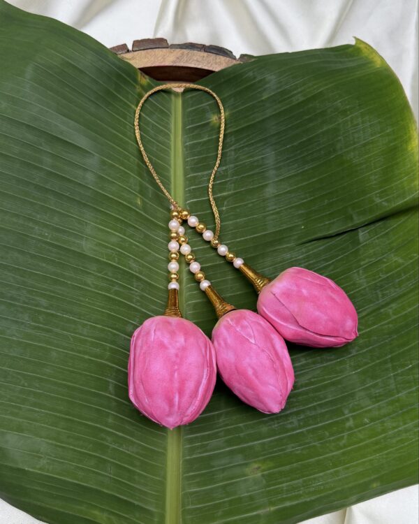 Lotus Buds Kunjalam*white& Gold pearls