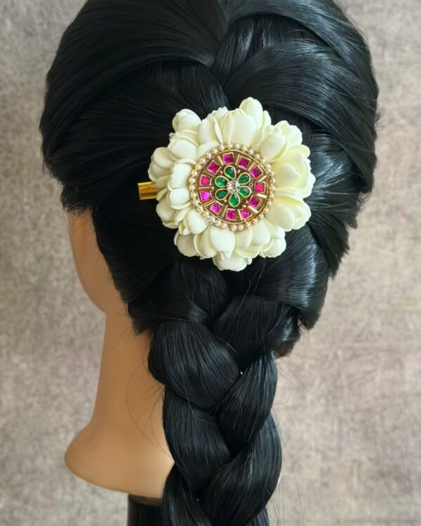 Semi bloomed Sun kundan Alligator Clips