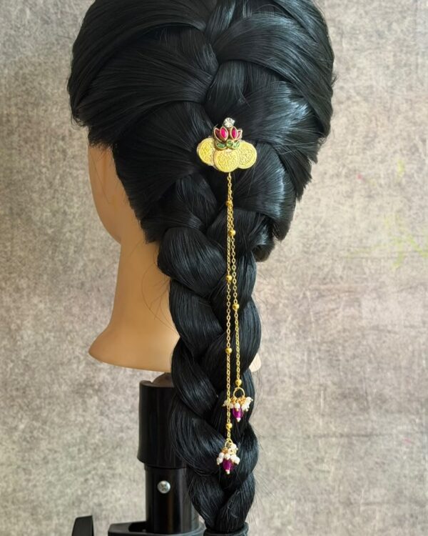 Kundan Lotus Lakshmi Kasu hanging (Pin)