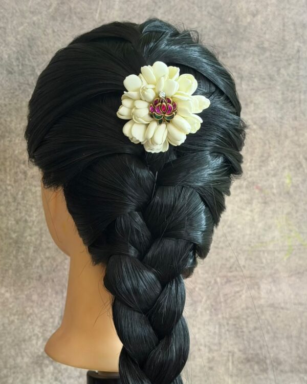 Semi Bloomed Malli Lotus Kundan Upin