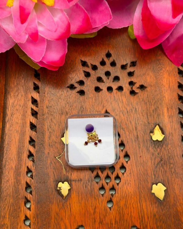 Purple Double Shade Hanging Bindi