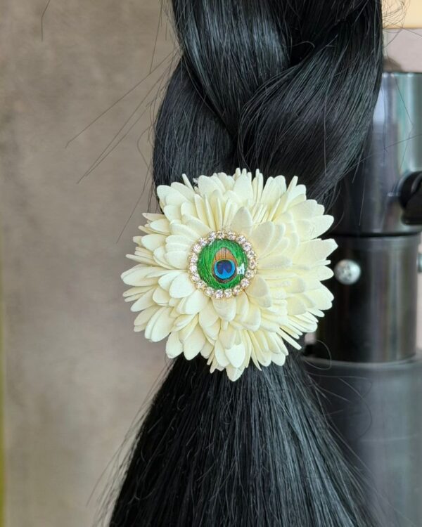 Mullai with Peacock Feather Hair Tie