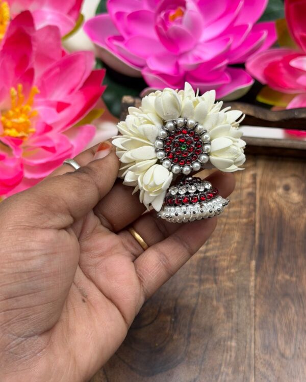 Malli Black Ruby Pearls Jhumki